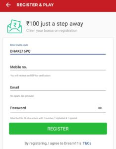 How to register on Dream11 App 2