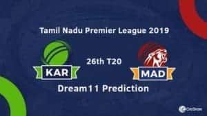KAR vs MAD Dream11 Team Prediction
