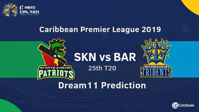 SKN vs BAR Dream11 Team Prediction | 25th Match, CPL 2019