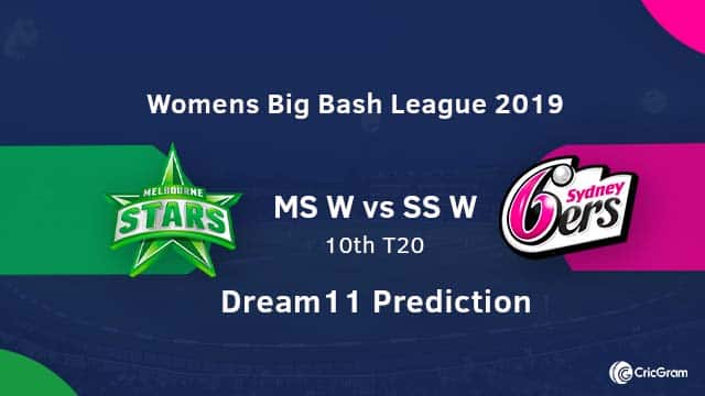 MS-W vs SS-W Dream11 Prediction 10th Match WBBL 2019