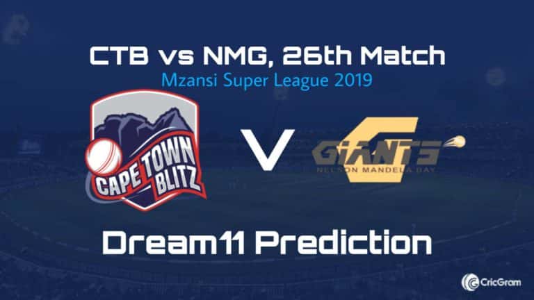 CTB vs NMG Dream11 Team Prediction 26th Match Mzansi Super League 2019