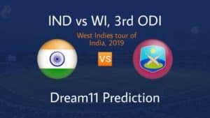 IND vs WI Dream11 Prediction 3rd ODI 22 December 2019