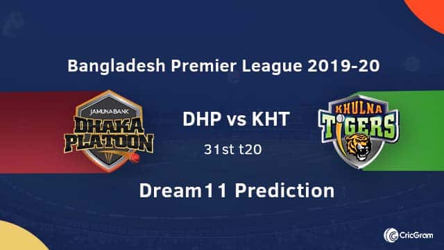 DHP vs KHT Dream11 Prediction 31st Match BPL 2019-20