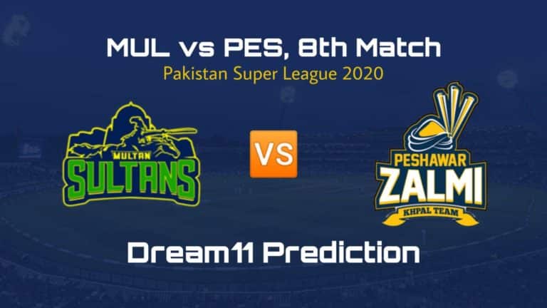 MUL vs PES Dream11 Prediction 8th Match PSL 2020