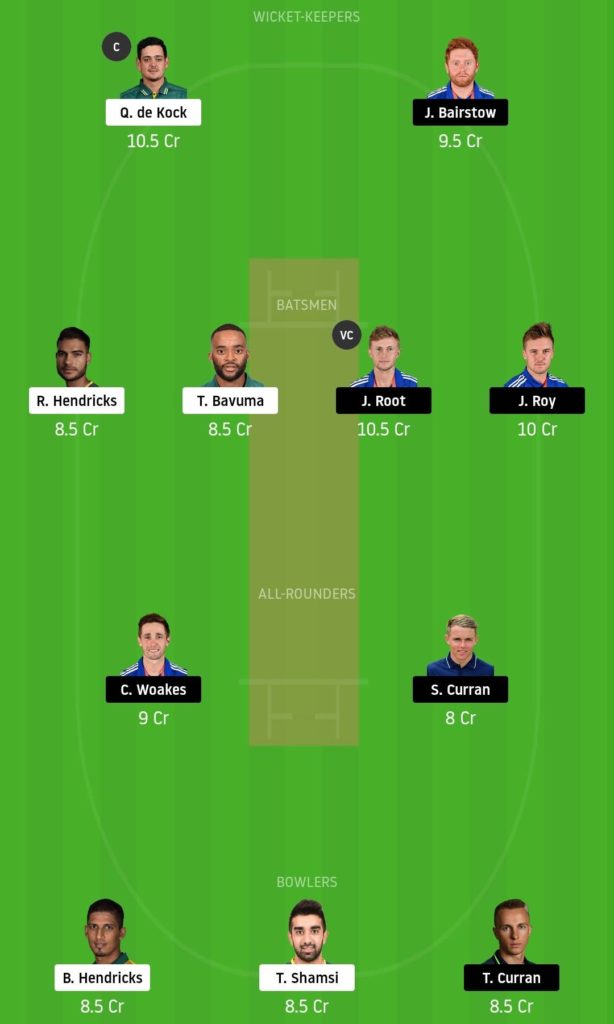 SA vs ENG Dream11 Team 3rd ODI England tour of South Africa 2019-20