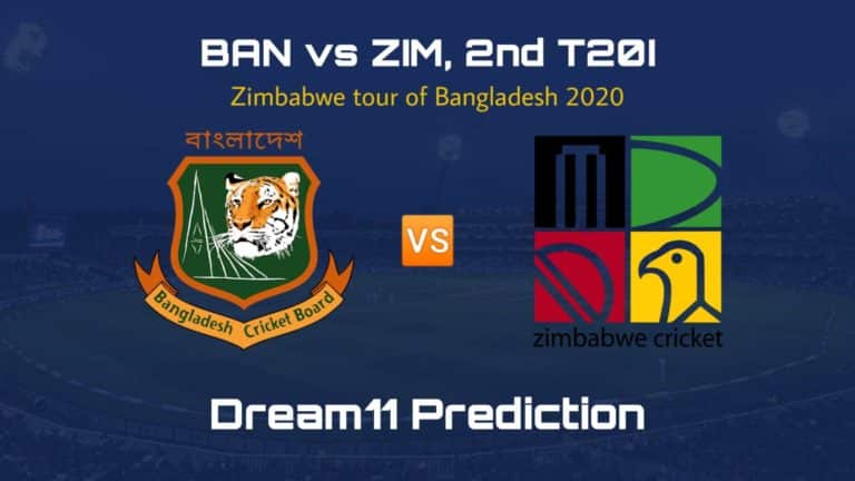 BAN vs ZIM Dream11 Prediction 2nd T20I Zimbabwe tour of Bangladesh 2020