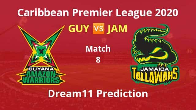 GUY vs JAM Dream11 Prediction 8th Match