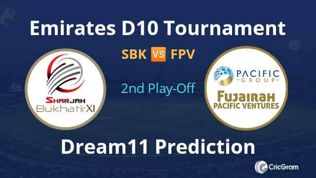 SBK vs FPV Dream11 Prediction 2nd Play Off