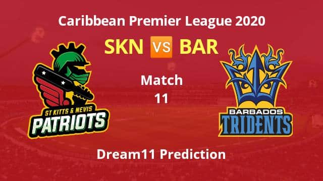 SKN vs BAR Dream11 Prediction 11th Match