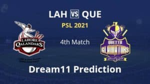LAH vs QUE Dream11 Prediction 4th Match PSL 2021