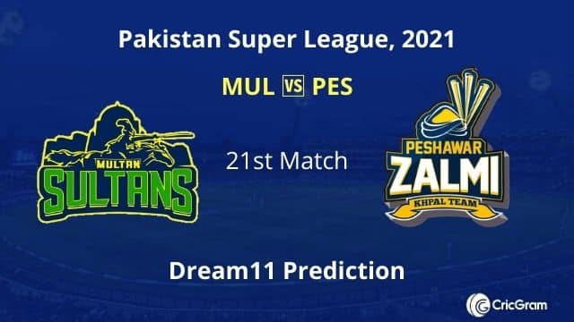 MUL vs PES Dream11 Team Prediction 21st Match PSL 2021