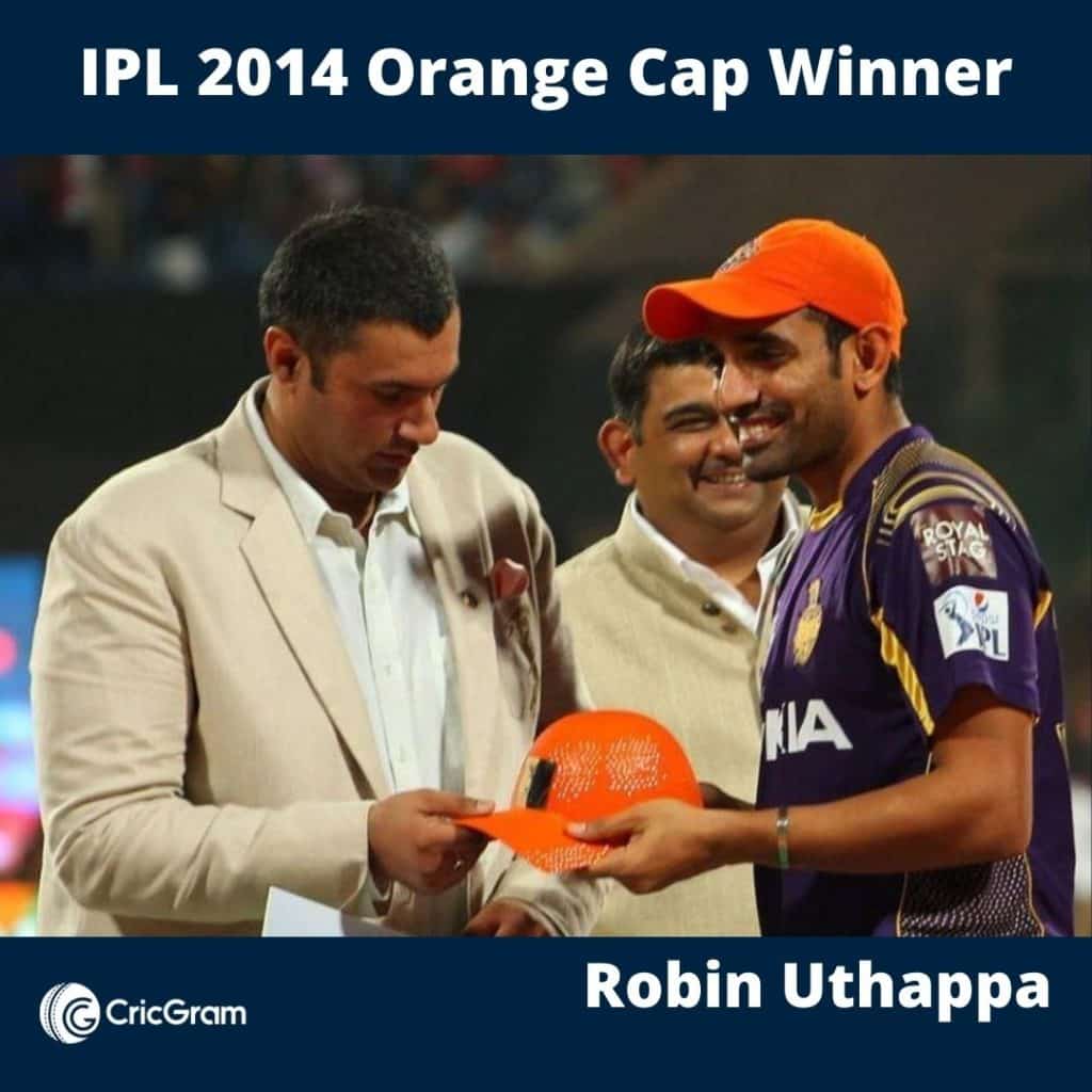 Robin Uthappa IPL Orange Cap Winner 2014
