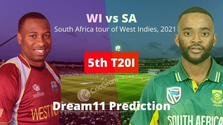 WI vs SA Dream11 Team 5th T20I match