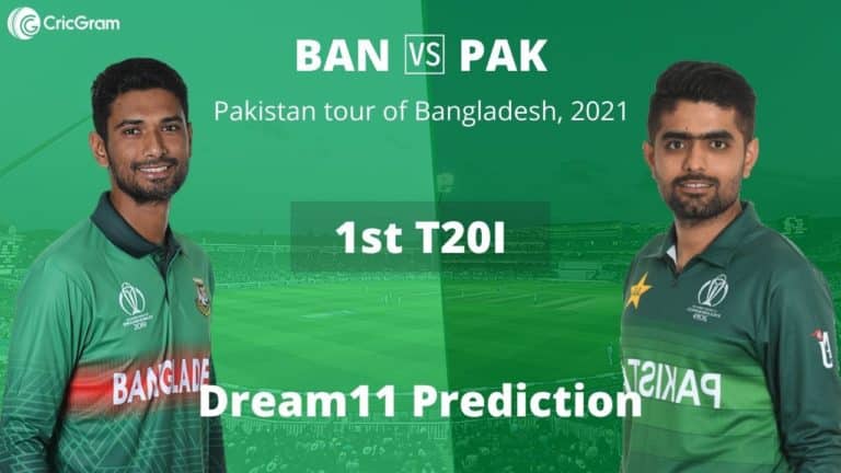 BAN vs PAK Dream11 Team Prediction 1st T20I 19th November 2021