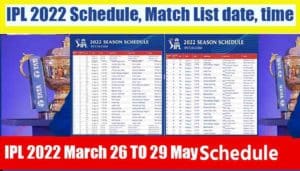IPL 2022 schedule, Match List date