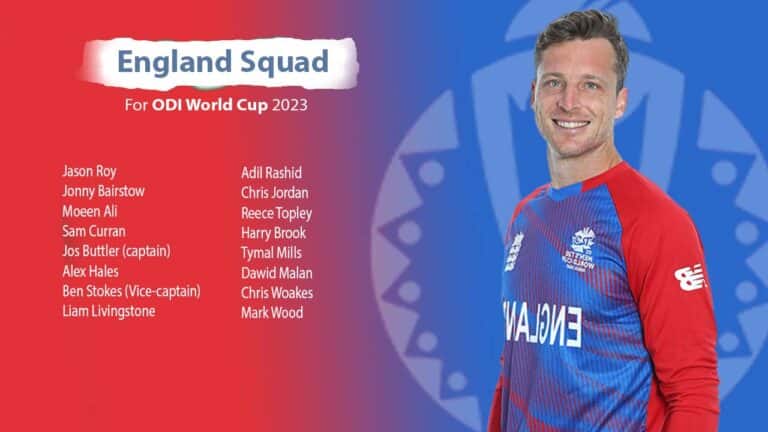 England Squad For ODI World Cup 2023