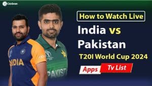 India vs Pakistan live streaming apps and Tv List 2024