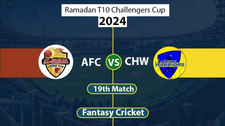 AFC vs CHW Dream 11 Team, 19th, Kuwait Ramadan T10 Challengers Cup