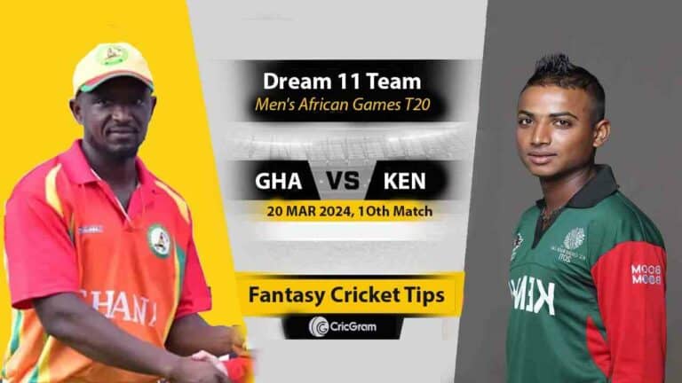 GHA vs KEN Dream 11 Team, 10th, Men's African Games T20