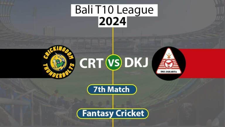 CRT vs DKJ Dream 11 Team 7th Bali T10 League 2024