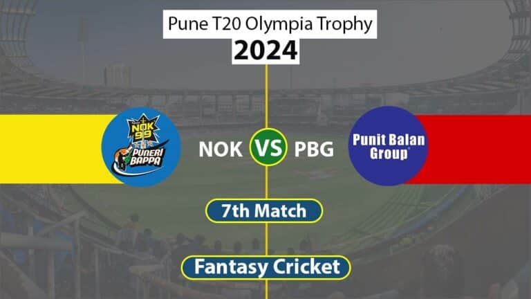 NOK vs PBG Dream 11 Team, 7th Match, Pune T20 Olympia Trophy 2024