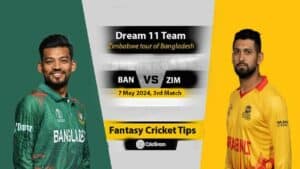 BAN vs ZIM Dream11 Prediction 3RD T20, Dream Team