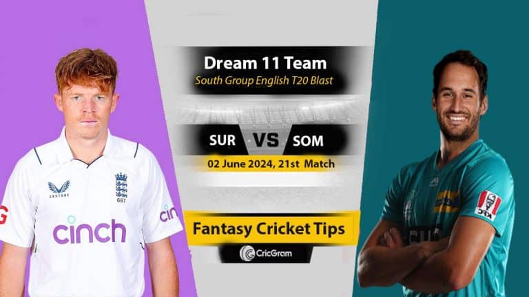 SUR vs SOM Dream 11 Team, South Group English T20 Blast