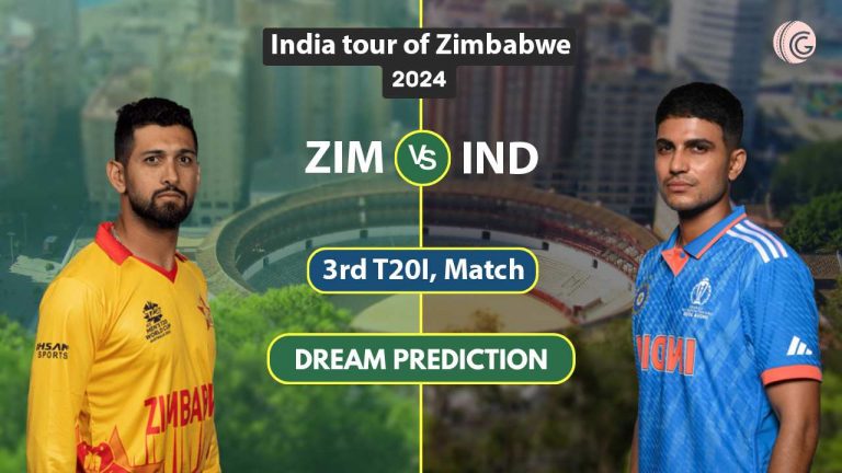 ZIM vs IND Dream 11 Team, 3rd T20I India tour of Zimbabwe 2024