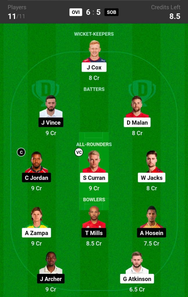 OVI vs SOB Dream11 Prediction